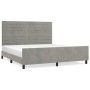 Estructura de cama con cabecero terciopelo gris claro 160x200cm | Foro24.es | Tu tienda online para hogar, jardín y más Foro24.es