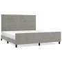 Estructura de cama con cabecero terciopelo gris claro 160x200cm de , Camas y somieres - Ref: Foro24-3125824, Precio: 215,27 €...