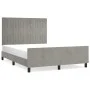 Bed frame with light gray velvet headboard 140x190cm by , Beds and slatted bases - Ref: Foro24-3125879, Price: 228,67 €, Disc...