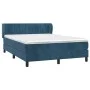 Boxspringbett mit dunkelblauer Samtmatratze 140x200 cm von , Betten und Lattenroste - Ref: Foro24-3127617, Preis: 435,44 €, R...