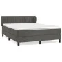 Box spring bed with dark gray velvet mattress 140x190 cm by , Beds and slatted bases - Ref: Foro24-3127608, Price: 441,52 €, ...