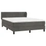 Box spring bed with dark gray velvet mattress 140x190 cm by , Beds and slatted bases - Ref: Foro24-3127608, Price: 441,52 €, ...