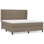 Cama box spring con colchón tela gris taupe 160x200 cm de , Camas y somieres - Ref: Foro24-3128057, Precio: 603,21 €, Descuen...