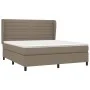 Cama box spring con colchón tela gris taupe 160x200 cm de , Camas y somieres - Ref: Foro24-3128057, Precio: 603,21 €, Descuen...