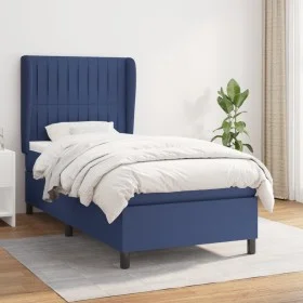 Box spring bed with blue fabric mattress 80x200 cm by , Beds and slatted bases - Ref: Foro24-3128083, Price: 360,22 €, Discou...