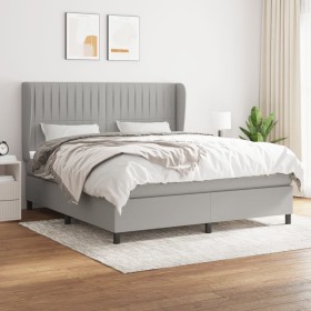 Boxspringbett mit hellgrauer Stoffmatratze 160x200 cm von , Betten und Lattenroste - Ref: Foro24-3128133, Preis: 578,23 €, Ra...