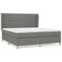 Box spring bed with dark gray fabric mattress 160x200 cm by , Beds and slatted bases - Ref: Foro24-3128614, Price: 580,36 €, ...