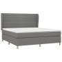 Box spring bed with dark gray fabric mattress 160x200 cm by , Beds and slatted bases - Ref: Foro24-3128614, Price: 580,36 €, ...