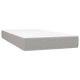 Cama box spring con colchón tela gris claro 80x200 cm