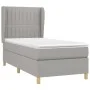 Box spring bed with light gray fabric mattress 100x200 cm by , Beds and slatted bases - Ref: Foro24-3128661, Price: 350,34 €,...