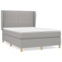Box spring bed with light gray fabric mattress 140x190 cm by , Beds and slatted bases - Ref: Foro24-3128677, Price: 528,15 €,...