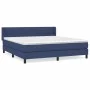 Box spring bed with blue fabric mattress 160x200 cm by , Beds and slatted bases - Ref: Foro24-3129807, Price: 475,42 €, Disco...