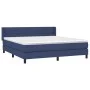 Box spring bed with blue fabric mattress 160x200 cm by , Beds and slatted bases - Ref: Foro24-3129807, Price: 475,42 €, Disco...