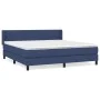 Box spring bed with blue fabric mattress 160x200 cm by , Beds and slatted bases - Ref: Foro24-3129887, Price: 482,75 €, Disco...
