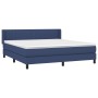 Box spring bed with blue fabric mattress 160x200 cm by , Beds and slatted bases - Ref: Foro24-3129887, Price: 496,04 €, Disco...