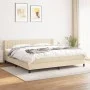 Cama box spring con colchón tela color crema 200x200 cm de , Camas y somieres - Ref: Foro24-3129902, Precio: 581,83 €, Descue...