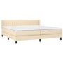 Boxspringbett mit cremefarbener Stoffmatratze 200x200 cm von , Betten und Lattenroste - Ref: Foro24-3129902, Preis: 565,08 €,...