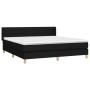 Cama box spring con colchón tela negro 160x200 cm de , Camas y somieres - Ref: Foro24-3130363, Precio: 516,42 €, Descuento: %