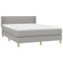 Cama box spring con colchón tela gris claro 140x190 cm de , Camas y somieres - Ref: Foro24-3130425, Precio: 477,01 €, Descuen...