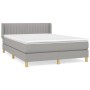 Cama box spring con colchón tela gris claro 140x200 cm de , Camas y somieres - Ref: Foro24-3130433, Precio: 429,89 €, Descuen...