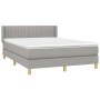 Box spring bed with light gray fabric mattress 140x200 cm by , Beds and slatted bases - Ref: Foro24-3130433, Price: 429,89 €,...
