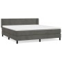 Box spring bed with dark gray velvet mattress 160x200 cm by , Beds and slatted bases - Ref: Foro24-3131028, Price: 491,67 €, ...