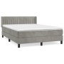 Box spring bed with light gray velvet mattress 140x190 cm by , Beds and slatted bases - Ref: Foro24-3131075, Price: 464,64 €,...