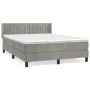 Box spring bed with light gray velvet mattress 140x190 cm by , Beds and slatted bases - Ref: Foro24-3131075, Price: 445,72 €,...
