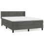 Box spring bed with dark gray velvet mattress 140x200 cm by , Beds and slatted bases - Ref: Foro24-3131082, Price: 418,64 €, ...