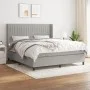 Cama box spring con colchón tela gris claro 160x200 cm de , Camas y somieres - Ref: Foro24-3131601, Precio: 554,31 €, Descuen...
