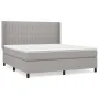 Box spring bed with light gray fabric mattress 160x200 cm by , Beds and slatted bases - Ref: Foro24-3131601, Price: 551,59 €,...