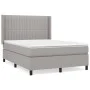Box spring bed with light gray fabric mattress 140x200 cm by , Beds and slatted bases - Ref: Foro24-3131593, Price: 487,64 €,...