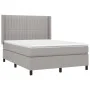 Box spring bed with light gray fabric mattress 140x200 cm by , Beds and slatted bases - Ref: Foro24-3131593, Price: 487,64 €,...