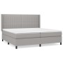 Box spring bed with light gray fabric mattress 200x200 cm by , Beds and slatted bases - Ref: Foro24-3131617, Price: 690,70 €,...