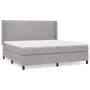 Box spring bed with light gray fabric mattress 200x200 cm by , Beds and slatted bases - Ref: Foro24-3131617, Price: 689,87 €,...