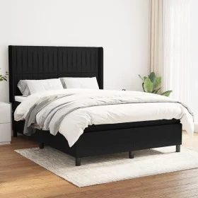 Box spring bed with black fabric mattress 140x190 cm by , Beds and slatted bases - Ref: Foro24-3131587, Price: 496,84 €, Disc...