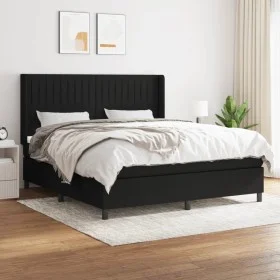 Cama box spring con colchón tela negro 160x200 cm de , Camas y somieres - Ref: Foro24-3131603, Precio: 599,81 €, Descuento: %