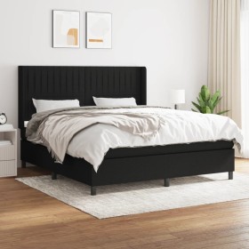 Cama box spring con colchón tela negro 160x200 cm de , Camas y somieres - Ref: Foro24-3131603, Precio: 592,90 €, Descuento: %