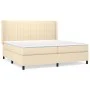Box spring bed with cream fabric mattress 200x200 cm by , Beds and slatted bases - Ref: Foro24-3131622, Price: 630,70 €, Disc...