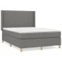 Box spring bed with dark gray fabric mattress 140x190 cm by , Beds and slatted bases - Ref: Foro24-3132146, Price: 530,60 €, ...