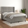 Cama box spring con colchón terciopelo gris claro 140x200 cm de , Camas y somieres - Ref: Foro24-3132801, Precio: 512,64 €, D...