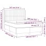 Box spring bed with light gray velvet mattress 140x200 cm by , Beds and slatted bases - Ref: Foro24-3132801, Price: 500,64 €,...