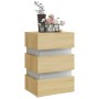 Bedside table LED light Sonoma engineered wood 45x35x67 cm by vidaXL, Nightstands - Ref: Foro24-326843, Price: 122,06 €, Disc...