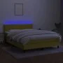 Box spring bed mattress and LED lights blue fabric 140x190 cm by , Beds and slatted bases - Ref: Foro24-3133315, Price: 444,3...