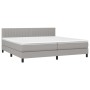 Cama box spring con colchón tela y LED gris claro 200x200 cm de , Camas y somieres - Ref: Foro24-3133341, Precio: 588,80 €, D...