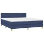 Box spring bed with mattress and LED blue fabric 160x200 cm by , Beds and slatted bases - Ref: Foro24-3133811, Price: 475,75 ...