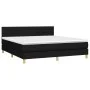 Box spring bed with LED mattress black fabric 160x200 cm by , Beds and slatted bases - Ref: Foro24-3133807, Price: 489,17 €, ...