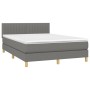 Box spring bed mattress and LED lights dark gray fabric 140x190 cm by , Beds and slatted bases - Ref: Foro24-3133870, Price: ...