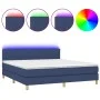 Boxspringbett mit Matratze und LED-blauem Stoff 160x200 cm von , Betten und Lattenroste - Ref: Foro24-3133891, Preis: 497,79 ...