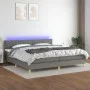 Box spring bed with mattress and LED dark gray fabric 200x200 cm by , Beds and slatted bases - Ref: Foro24-3133902, Price: 57...